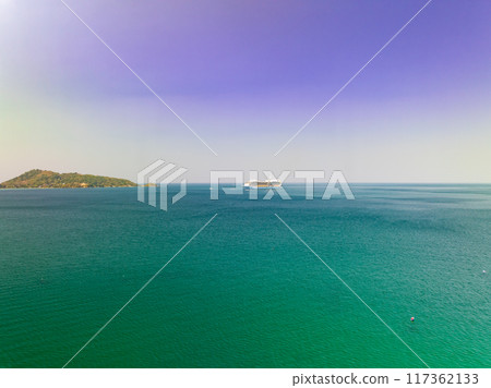 Drone view Beautiful sea in high season at Phuket Thailand Drone view Beautiful sea in high season at Phuket Thailand 117362133