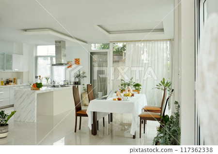 Modern Apartment With Dining Table Modern Apartment With Dining Table 117362338