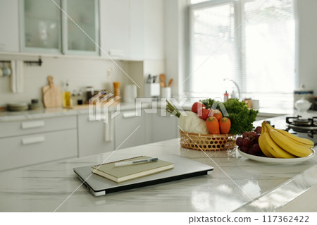 Laptop With Notebook For Work 117362422