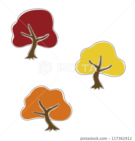 A loose illustration of autumn leaves 117362912