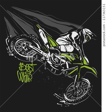 Vector Jumping Motocross shirt print design. 117363151