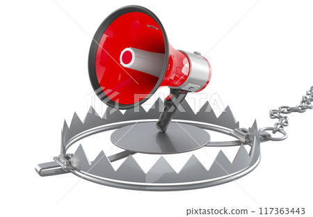 Bear Trap with Megaphone, 3D rendering 117363443