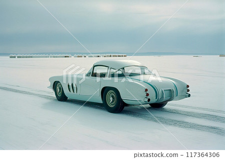 Classic European Coupe Conquers Winter Landscape 117364306