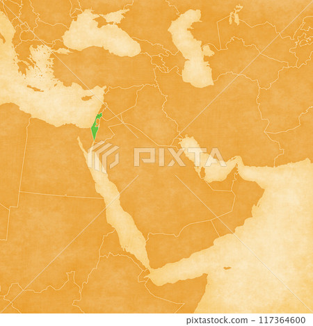 Ocher map of Middle East - Israel 117364600