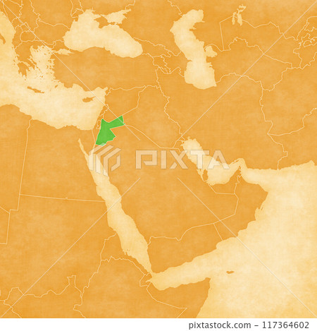 Ocher map of Middle East - Jordan Ocher map of Middle East - Jordan 117364602