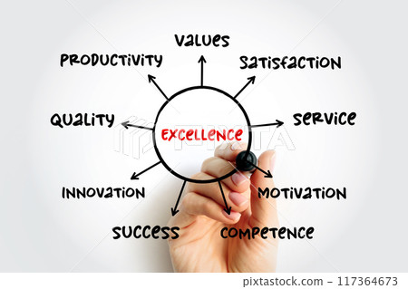 Excellence mind map process, concept for presentations and reports Excellence mind map process, concept for presentations and reports 117364673