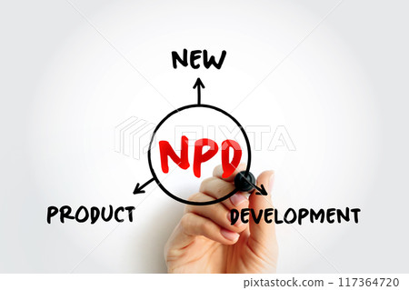 NPD New Product Development - complete process of bringing a new product to market, acronym concept for presentations and reports NPD New Product Development - complete process of bringing a new product to market, acronym concept for presentations and reports 117364720