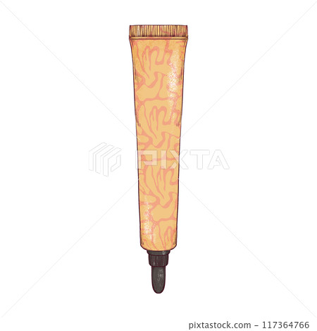 Cosmetic, Eye Gel, Cream, Serum Tube Hand Drawn Illustration 117364766