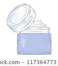 Cosmetic, Cream Jar Hand drawn Illustration 117364773