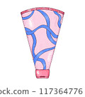 Cosmetic, Gel, Cream Tube Hand drawn Illustration 117364776