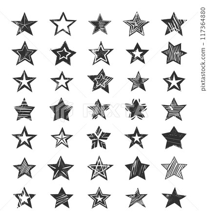 Diffferent Star Icons Linocut Print Style Icons Set Neat Thick Strokes and Shapes Black on White Background Star Shapes Celestial Icons Astronomical Symbols Graphic Design Elements Diffferent Star Icons Linocut Print Style Icons Set Neat Thick Strokes and Shapes Black on White Background Star Shapes Celestial Icons Astronomical Symbols Graphic Design Elements 117364880