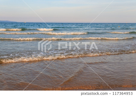 View of the stormy Black sea in Bulgaria 117364953