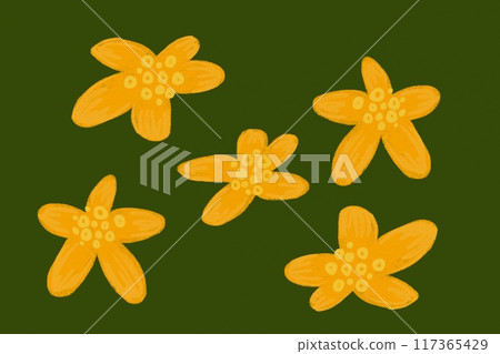 Simple summer flowers doodles, floral design elements print pattern seamless surface pencil hand drawn naive style Simple summer flowers doodles, floral design elements print pattern seamless surface pencil hand drawn naive style 117365429