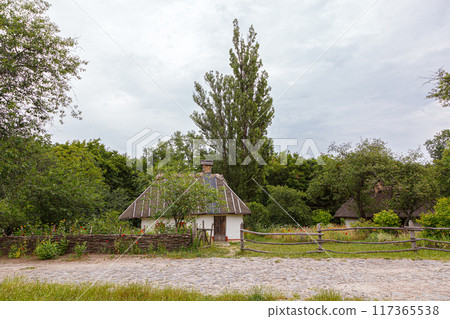Ancient houses in the Ukrainian style, Ukrainian village, Pirogovo 117365538