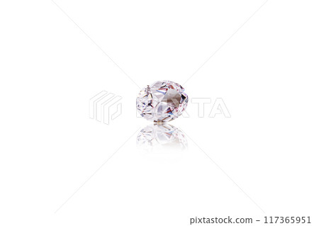 macro mineral faceted stone Morganite on a white background macro mineral faceted stone Morganite on a white background 117365951