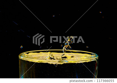 macro Beautiful drops in flight, colored drops macro Beautiful drops in flight, colored drops 117366055