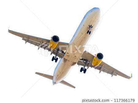 Modern airplane on isolated white background Modern airplane on isolated white background 117366179