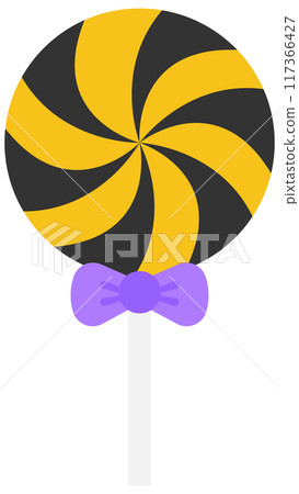 Kid hand drawn cute trick or treat candy happy halloween spooky fancy lollipop 117366427