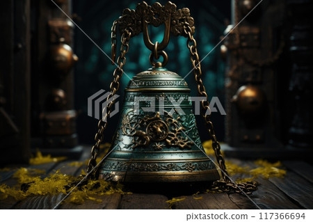 Old retro copper bells 117366694