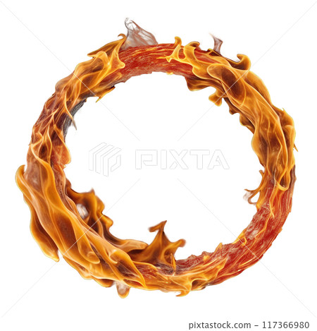 abstract gold ring of fire smoke. abstract image for background 117366980