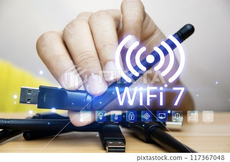 concept technology wifi 7 connect to the internet world with new technology 117367048
