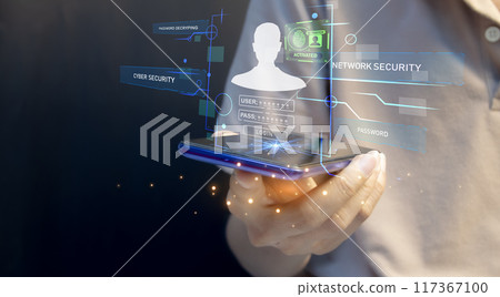 Online login verification concept, password entry, identity verification 117367100