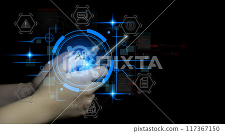 Concepts of using AI in daily life Processing with AI system, convenience 117367150