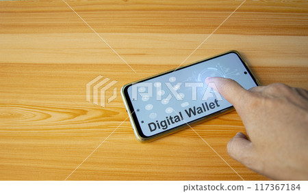 Digital Wallet concept that controls usage with blockchain and smart contacts Digital Wallet concept that controls usage with blockchain and smart contacts 117367184