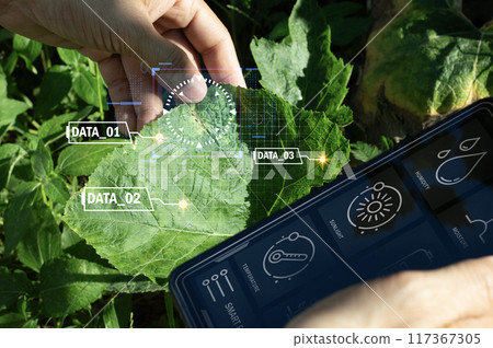 The concept of using AI and smart farming. 117367305