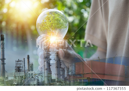 Concept of green industry and green environment sustainable world Protect the environment keep the world clean Concept of green industry and green environment sustainable world Protect the environment keep the world clean 117367355