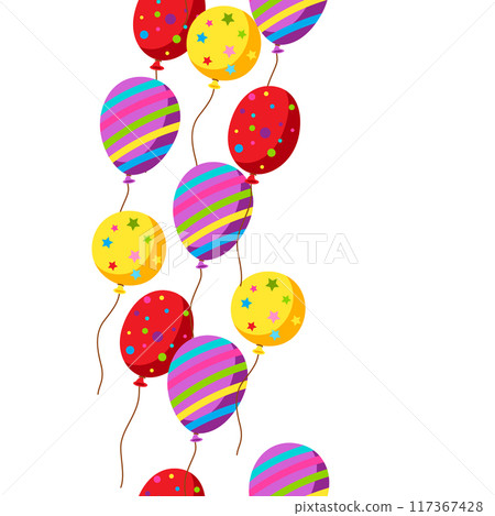 Color balloons pattern. Happy Birthday and party illustration. 117367428