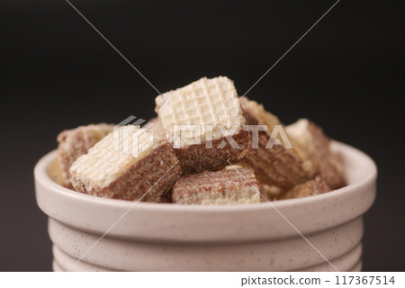detail short of wafer roll chocolate 117367514