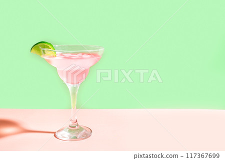Pink Margarita or Daiquiri  Cocktail Drink 117367699