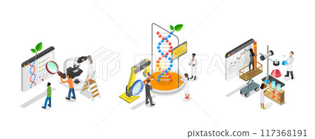 3D Isometric Flat Illustration of Science Research, Scientific or Biotech Experiment Laboratory 3D Isometric Flat Illustration of Science Research, Scientific or Biotech Experiment Laboratory 117368191