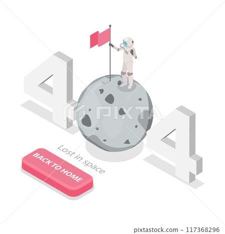 3D Isometric Flat Illustration of 404 Error, Page Not Found, Lost in Space 3D Isometric Flat Illustration of 404 Error, Page Not Found, Lost in Space 117368296
