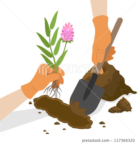 3D Isometric Flat Illustration of Gardening And Agriculture, Reforestation Program 3D Isometric Flat Illustration of Gardening And Agriculture, Reforestation Program 117368320