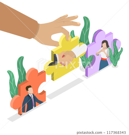 3D Isometric Flat Illustration of Relationship Crisis, Psychologist Support 3D Isometric Flat Illustration of Relationship Crisis, Psychologist Support 117368343
