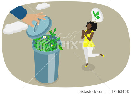 3D Isometric Flat Illustration of Nature Friendly Trash Management, Ecological Lifestyle and Sustainable Development 3D Isometric Flat Illustration of Nature Friendly Trash Management, Ecological Lifestyle and Sustainable Development 117368408