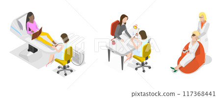 3D Isometric Flat Illustration of Cosmetology, Facial Rejuvenation 3D Isometric Flat Illustration of Cosmetology, Facial Rejuvenation 117368441