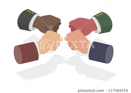 3D Isometric Flat Illustration of Togetherness and Cooperation, Collaboration Teamwork 3D Isometric Flat Illustration of Togetherness and Cooperation, Collaboration Teamwork 117368459