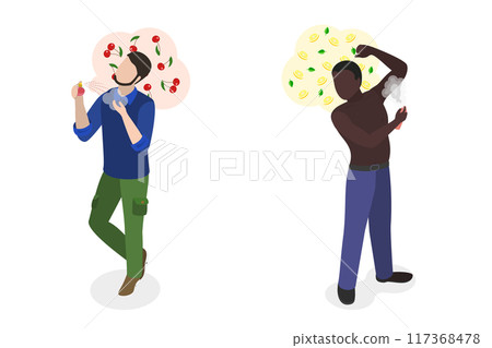 3D Isometric Flat  Illustration of Perfumes, Get Rid Of Bad Smell 117368478