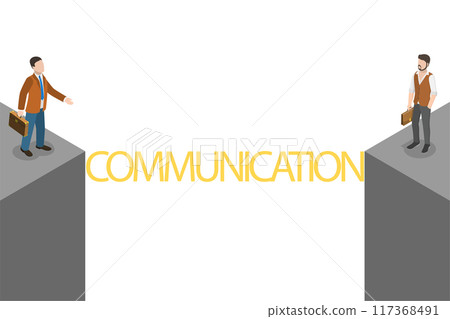 3D Isometric Flat Illustration of Importance Of Comunication, Business Cooperation 3D Isometric Flat Illustration of Importance Of Comunication, Business Cooperation 117368491