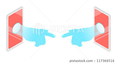 3D Isometric Flat Illustration of Stay Connected, Social Media Communication 3D Isometric Flat Illustration of Stay Connected, Social Media Communication 117368518