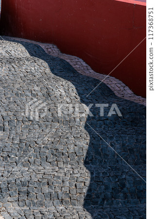 The wavy stairs of Jardim do Mar on the island of Madeira 117368751