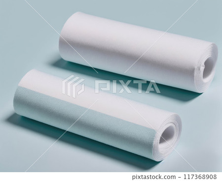Two rolls of tape are shown side by side 117368908