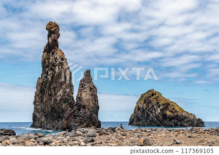 Rock formations near the coast of the village of Ribeira da Janela on the island of Madeira Rock formations near the coast of the village of Ribeira da Janela on the island of Madeira 117369105