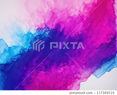 A colorful painting with blue, pink and purple colors 117369519