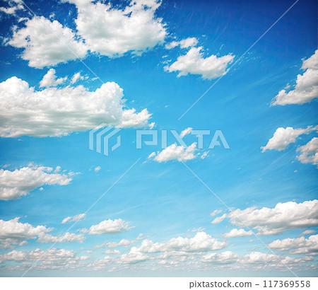 The sky is blue with many clouds The sky is blue with many clouds 117369558
