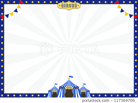 熱鬧的馬戲團框架（藍色） 117369700
