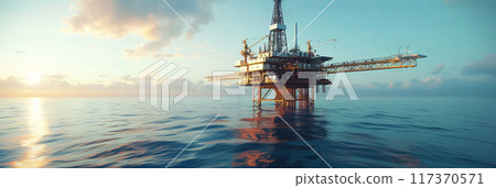 Ocean oil rigs, natural gas offshore industry. 117370571